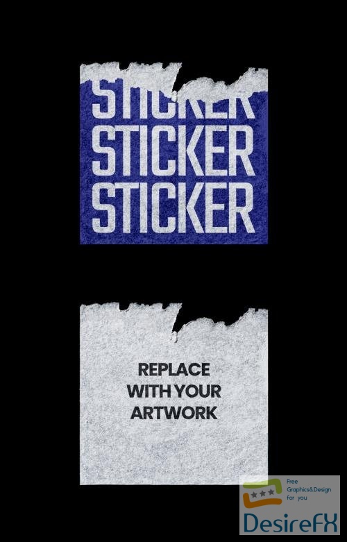 Adobestock - Square Sticker Paper Texture Mockup Template 547729713