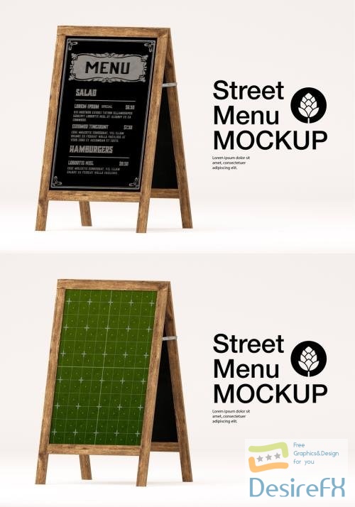 Adobestock - Street Menu Board Mockup 415071854