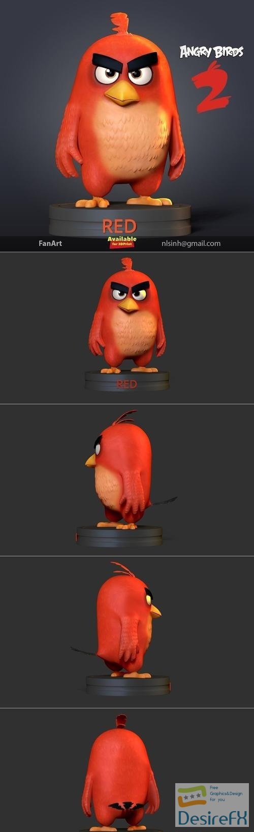Angry Birds 2 - Red – 3D Print