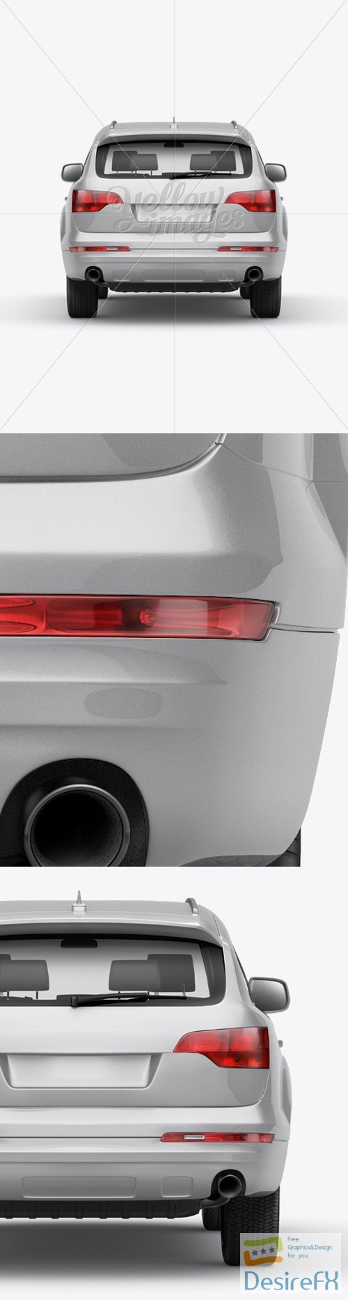 Audi Q7 Mockup - Back View 13322