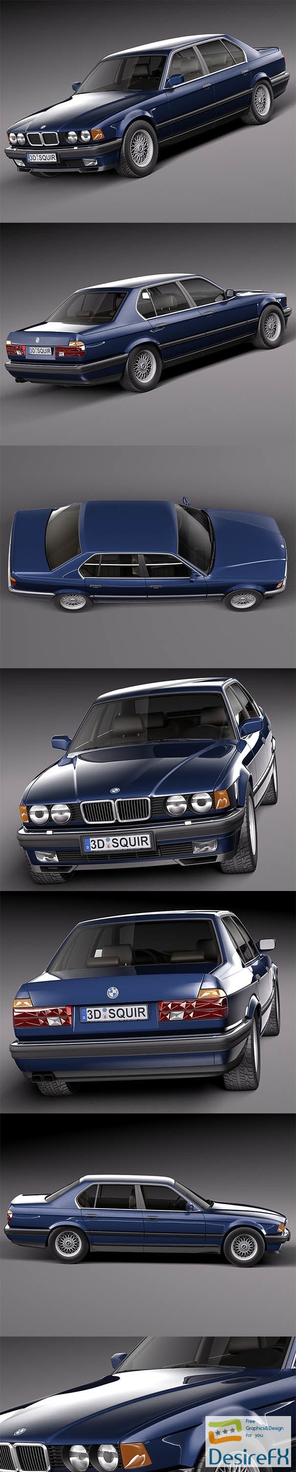 BMW 7-Series e32 1986-1994 3D Model