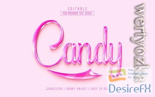 Candy 3d editable psd text effect style