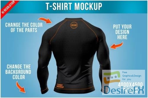 Compression T-Shirt Mockup - Back View