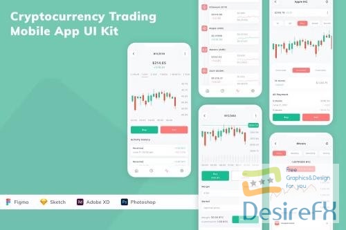 Cryptocurrency Trading Mobile App UI Kit EARAGWM