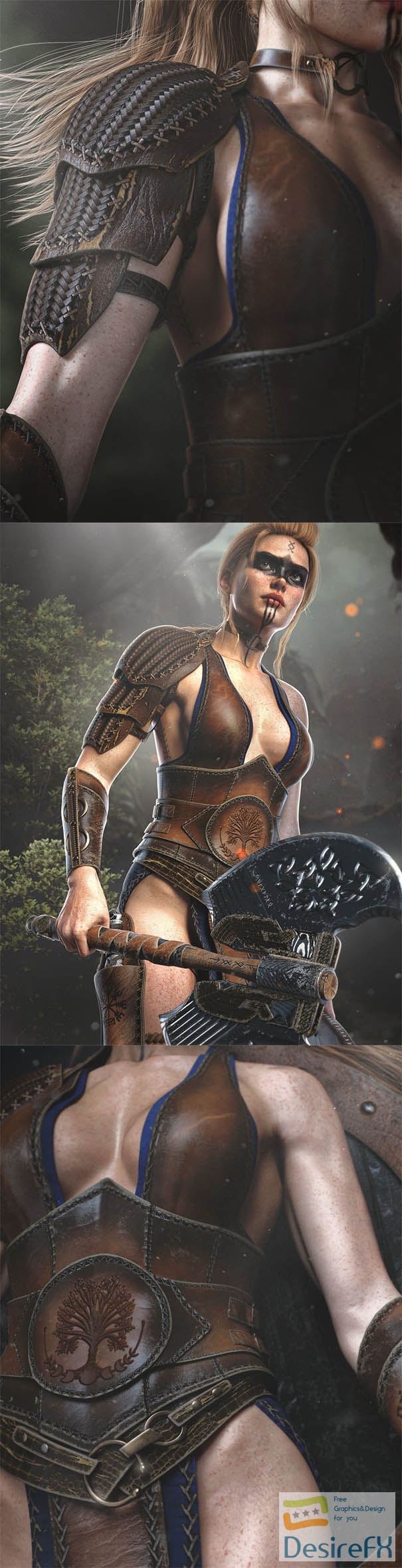 dForce AJC Dawn Warrior Outfit for Genesis 9
