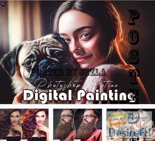 Digital Painting Photoshop Action - B53GTTN
