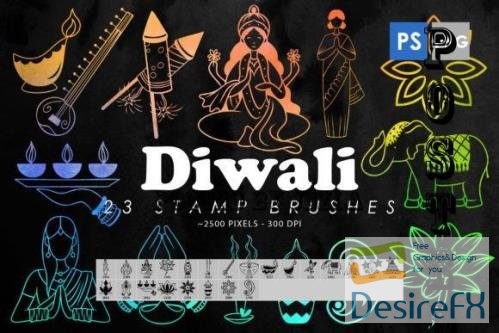 Diwali Photoshop Stamp Brushes - 2428450