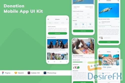 Donation Mobile App UI Kit 9XUC8AP