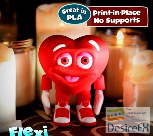 Flexi Factory - Print in Place Herbert the Heart 3D Print