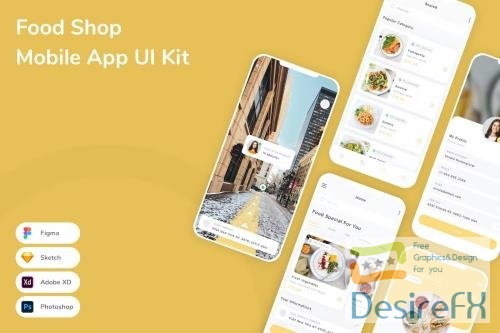 Food Shop Mobile App UI Kit VN2EDV2