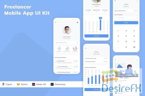 Freelancer Mobile App UI Kit QLPNREN