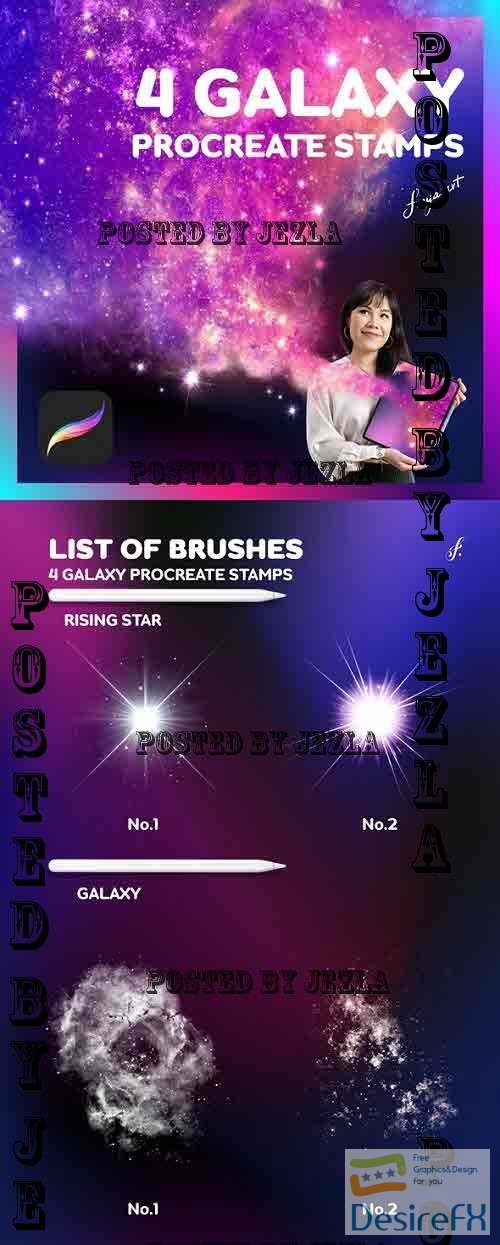 Galaxy Brushes Procreate | 4 Galaxy Procreate Stamps - 42972405