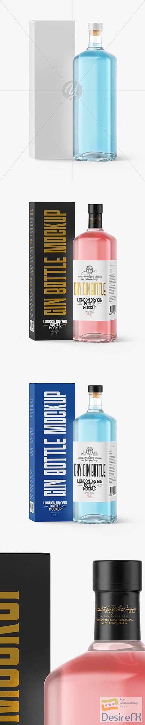 Gin Bottle with Box Mockup 53586
