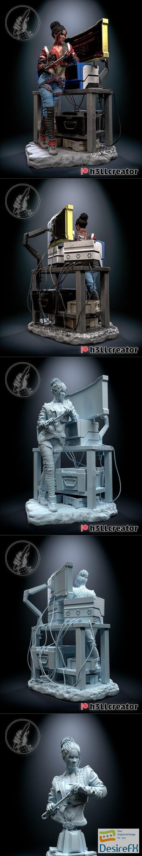 H3LL Creator - Panam Palmer Sculpture and Bust – 3D Print