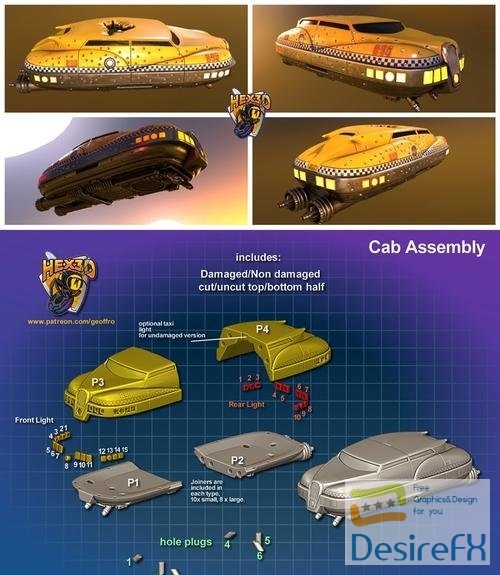 Hex3D - 5th Element Taxi – 3D Print