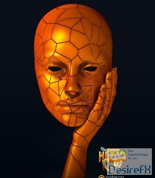 Hex3D - Cracked Amber v1 – 3D Print