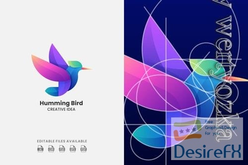 Humming Bird Gradient Colorful Logo