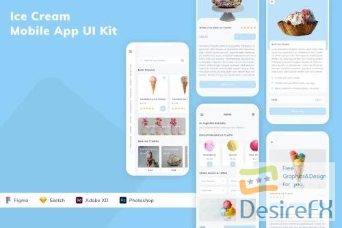 Ice Cream Mobile App UI Kit 43NTNMS