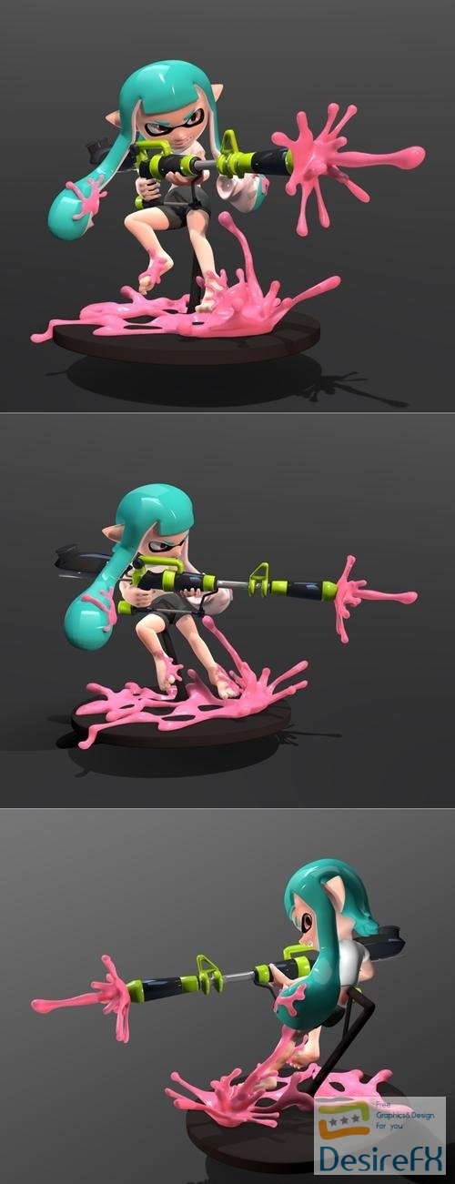 Inkling Girl Action – 3D Print