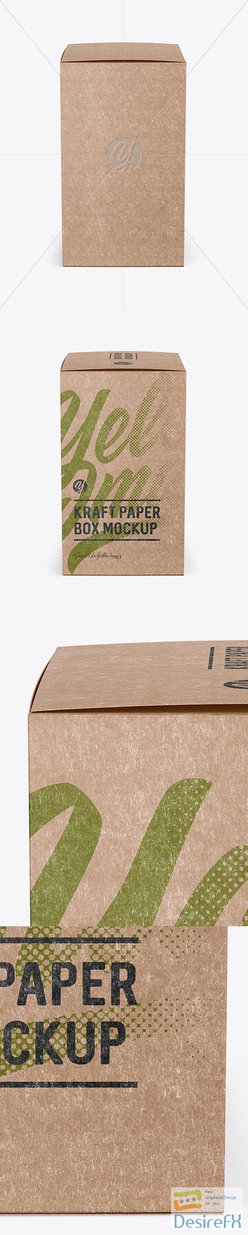 Kraft Paper Box Mockup - Side View 50517