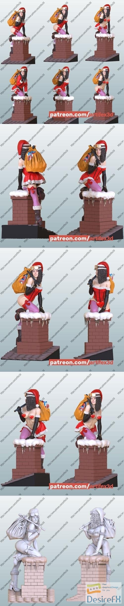 Lady Santa Christmas – 3D Print