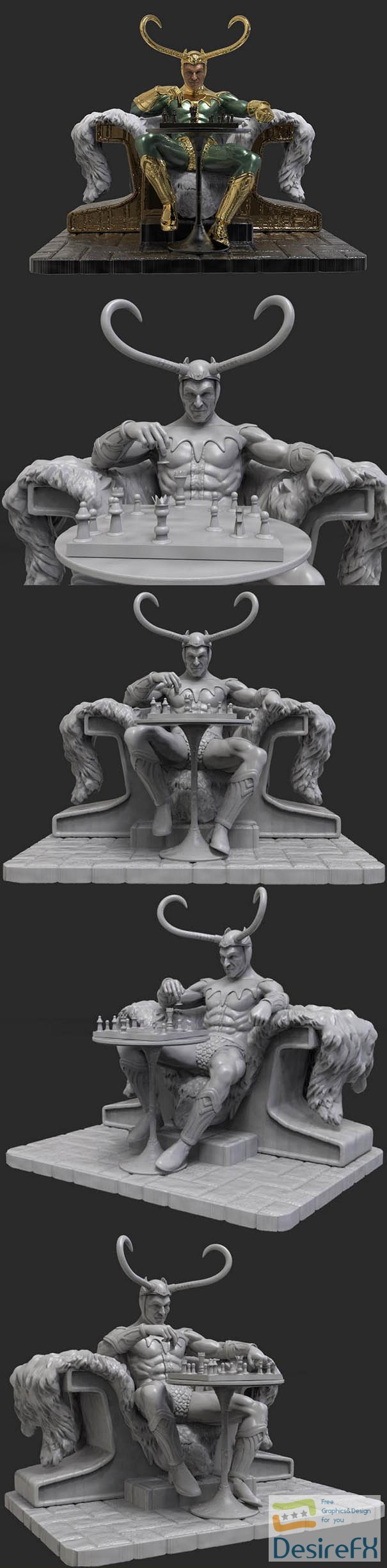 Loki Playing Chess – 3D Print