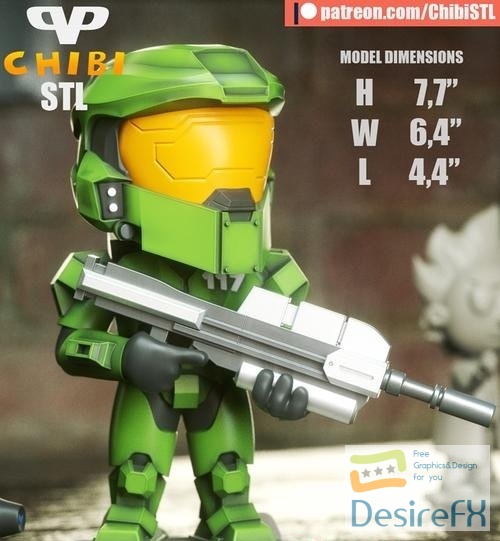 Master Chief Halo Chibi 3D Print
