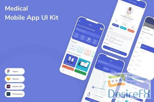 Medical Mobile App UI Kit 6L4E2RL
