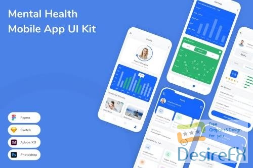 Mental Health Mobile App UI Kit S89T5LN