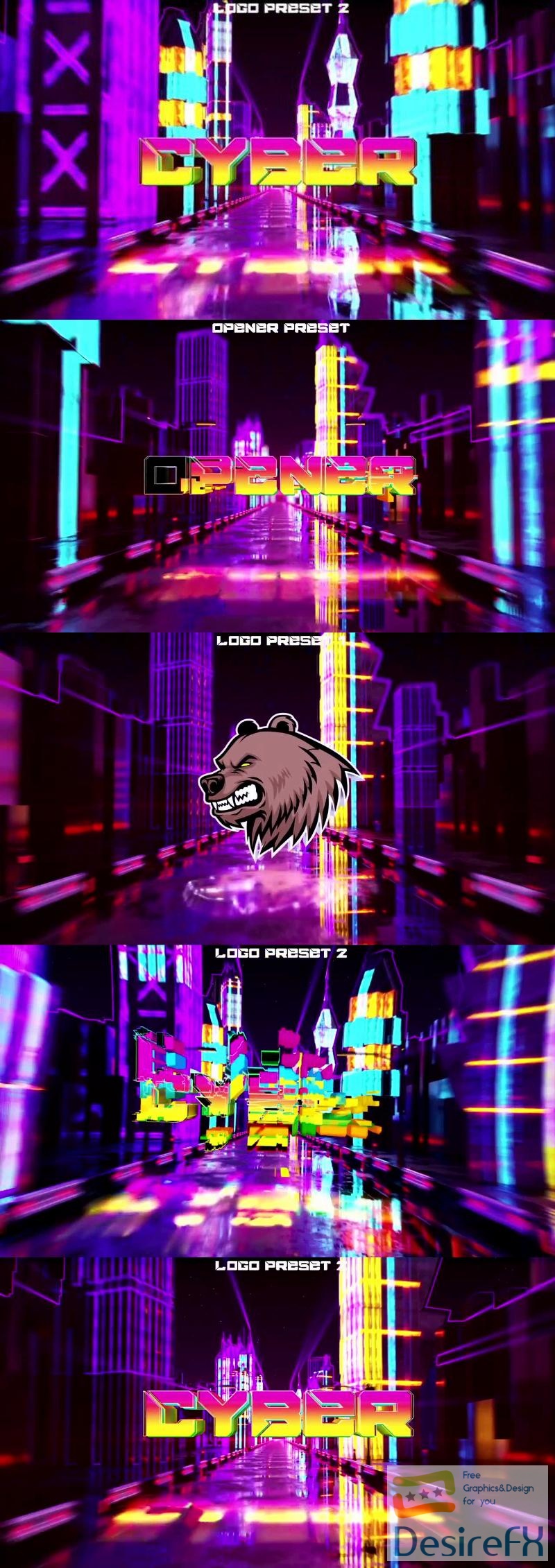 Motion Array Cyberpunk Neon City Opener & Logo