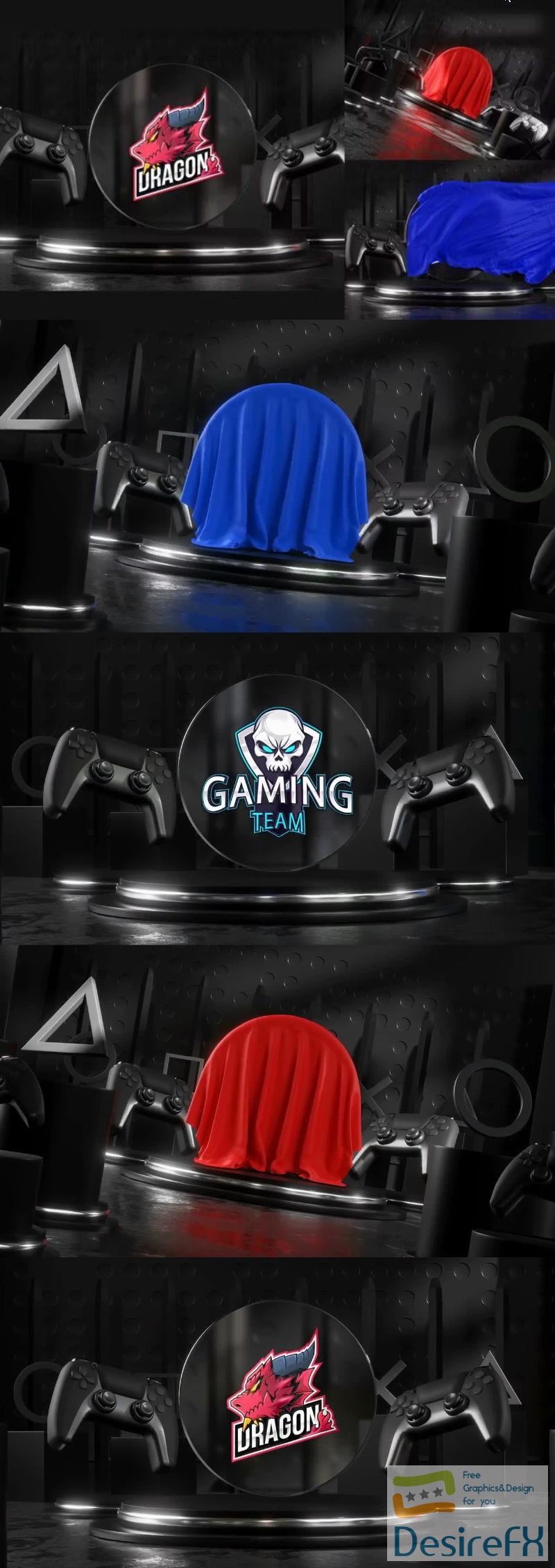 Motion Array Gaming Logo Cloth Reveal