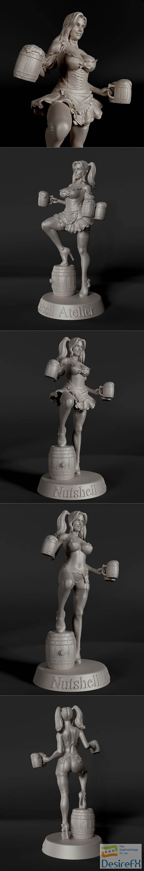 Nutshell atelier – Barmaid Girl – 3D Print