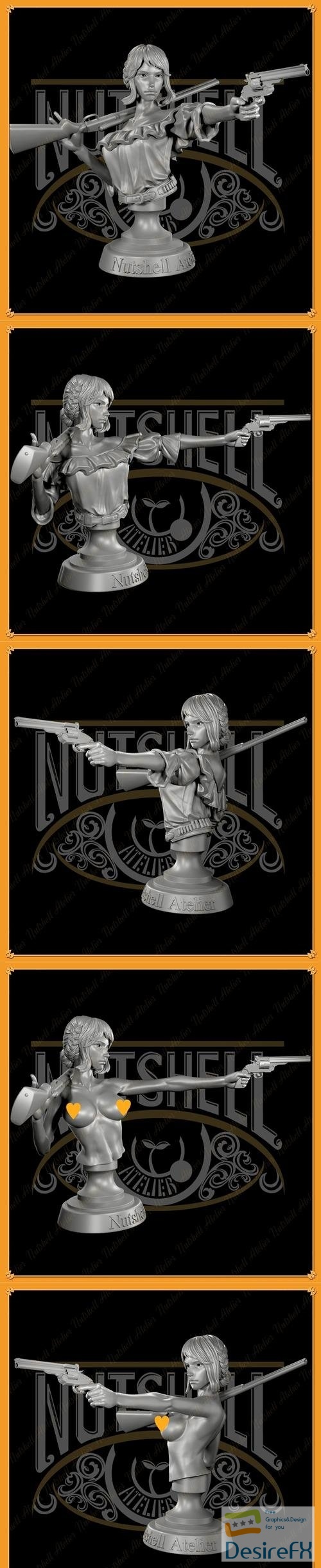 Nutshell Atelier - Gunslinger 01 Bust – 3D Print