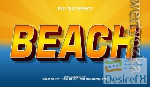 PSD beach sunset text style effect