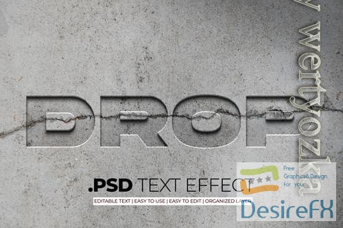 PSD drop down text style effect