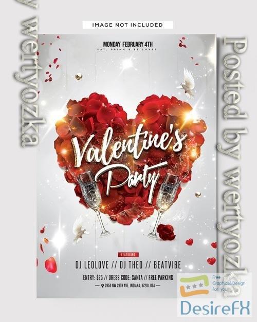 PSD love affair valentines party event flyer