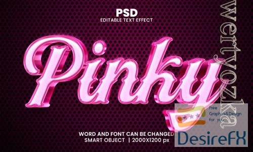 PSD pinky 3d editable photoshop text effect style with modern background