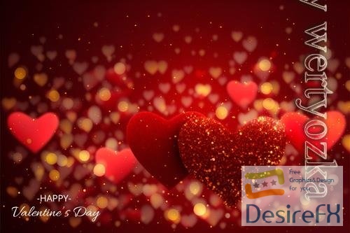 PSD red valentines day party heart background