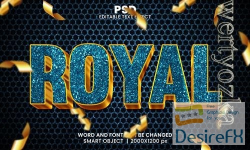 PSD royal luxury 3d editable photoshop text effect style with modern background
