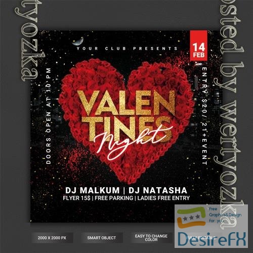 PSD valentine's day party flyer template