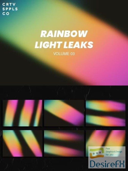 Rainbow Light Leaks Textures Vol. 03 7XPYG7R