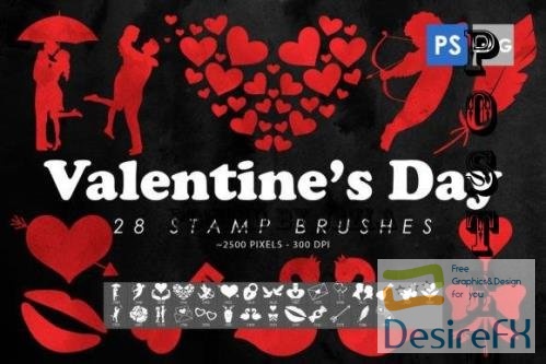 Saint Valentine Photoshop Stamp Brushes - 2428481