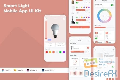 Smart Light Mobile App UI Kit SFS6XWH
