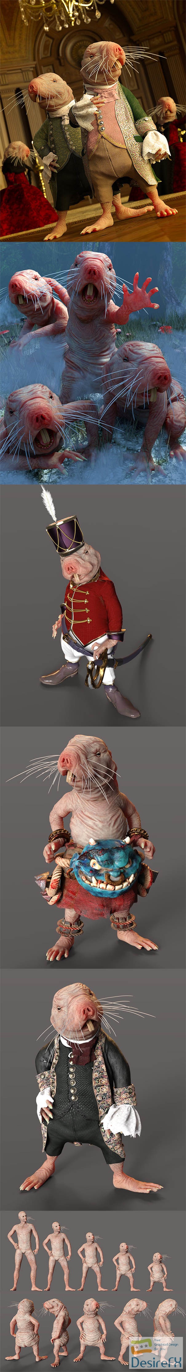Storybook Naked Mole-rat for Genesis 8.1 Male