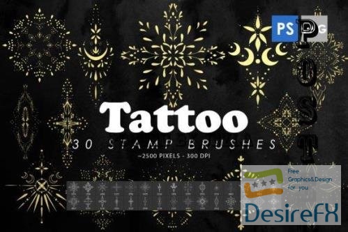 Tattoo Ornament Photoshop Stamp Brushes - 2428496