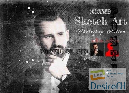 Tinted Sketch Art Photoshop Action - 12745253