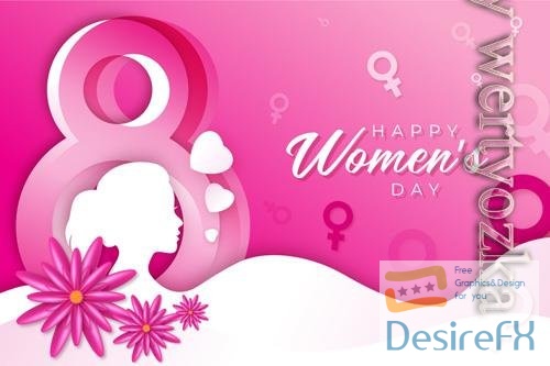 Vector 8 march, women's day greeting card
