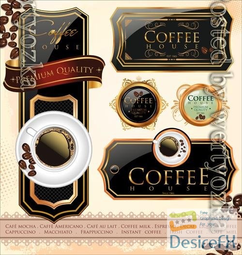 Vector coffee time templates
