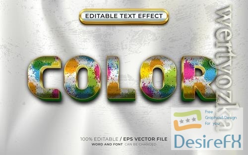 Vector full color 3d editable text effect
