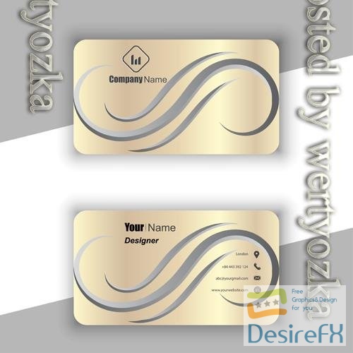 Vector golden business card template